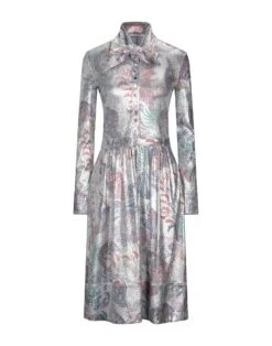 PACO RABANNE Silver Women‘s Midi Dress