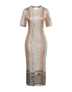 PACO RABANNE Gold Women‘s Midi Dress