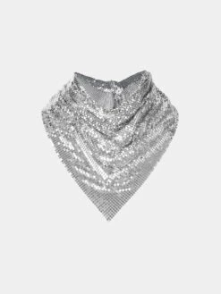 Paco Rabanne Pixel Chainmail Scarf In Silver