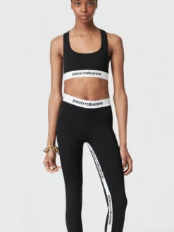 Paco Rabanne Bodyline Black Legging In Stretch Jersey