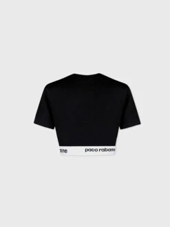Paco Rabanne Bodyline Crop Top For Women In Black Jersey -Paco Rabanne 19EJTO002VI0071 P001 4