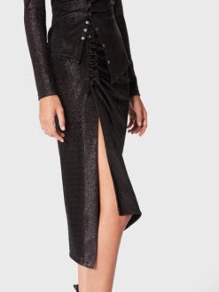 Paco Rabanne Black Lurex Draped Skirt -Paco Rabanne 20AJJU007VI0261 P001 1