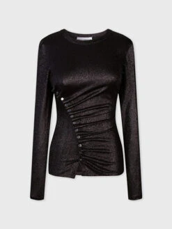 Paco Rabanne Black Draped Top