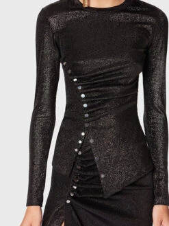 Paco Rabanne Black Draped Top -Paco Rabanne 20AJTO034VI0261 P001 3