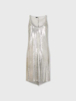 Paco Rabanne Metallized Mesh Dress Silver