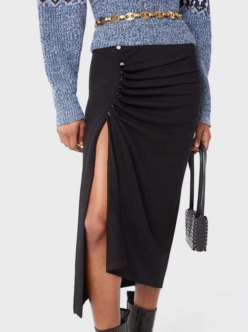 Paco Rabanne Black Wrap Skirt In Jersey 2 Paco Rabanne Black Wrap Skirt In Jersey - Image 2