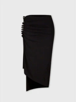 Paco Rabanne Black Wrap Skirt In Jersey