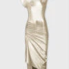 Paco Rabanne Fitted And Draped Dress In Lurex Jersey