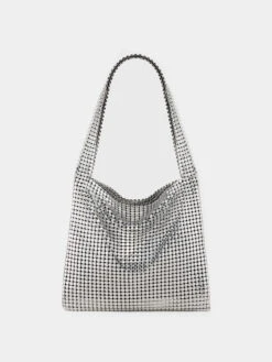 Paco Rabanne Silver Hobo Pixel Bag