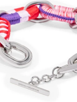 Paco Rabanne XL Link Embroidered Silver Necklace -Paco Rabanne 23EBB0015MET385 M093 4