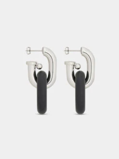 Paco Rabanne XL Link Earrings In Silver And Leather 6 Paco Rabanne XL Link Earrings In Silver And Leather -Paco Rabanne 23PBB0024MET165 M051 3