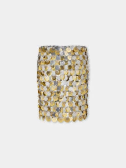 Paco Rabanne Gold And Silver Sparkle Skirt -Paco Rabanne 23PIJU010PS0133 M042 3