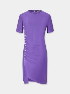 Paco Rabanne Purple Draped Dress
