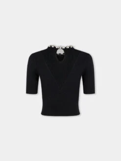 Paco Rabanne Ribbed Wool Top -Paco Rabanne 23PMTO518ML0200 P001 3