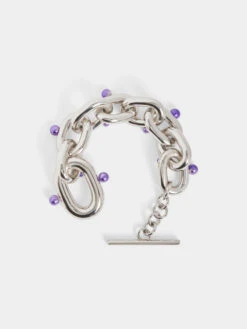 Paco Rabanne XL Link Silver Bracelet With Pearls