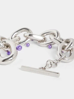Paco Rabanne XL Link Silver Bracelet With Pearls -Paco Rabanne 23SBB0013MET382 M098 4