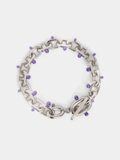 Paco Rabanne Silver XL Link Necklace With Pearls