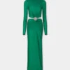 Paco Rabanne Long Backless Green Dress