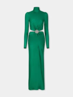 Paco Rabanne Long Backless Green Dress
