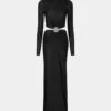 Paco Rabanne Long Backless Black Dress