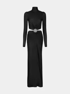 Paco Rabanne Long Backless Black Dress