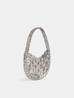 Paco Rabanne Silver And Rhinestone 1969 Moon Bag -Paco Rabanne 23SSS0334MET400 M095 32