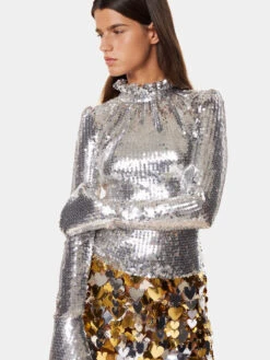 Paco Rabanne Silver Sequin Top -Paco Rabanne 23scto491po0309 p040 3