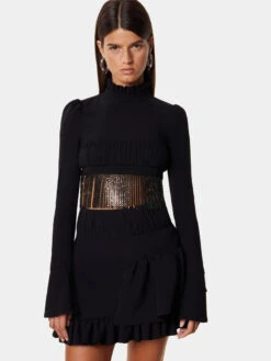 Paco Rabanne Short Black Skirt -Paco Rabanne 23scto500ac0069 p001 3