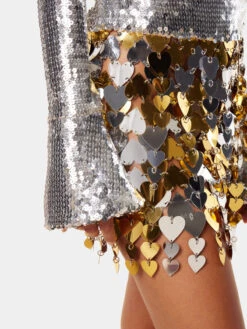 Paco Rabanne Silver/gold Sparkle Skirt -Paco Rabanne 23siju350ps0399 m042 5