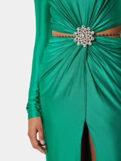 Paco Rabanne Long Backless Green Dress -Paco Rabanne LOOK10 030 1
