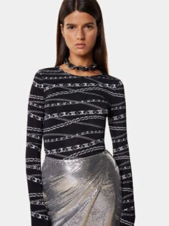 Paco Rabanne Long-Sleeved Printed Top -Paco Rabanne LOOK41 025 1