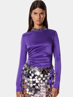 Paco Rabanne Purple Draped Top -Paco Rabanne LOOK42 019 1