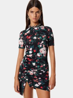 Paco Rabanne Draped Floral Printed Dress -Paco Rabanne LOOK68 016 1