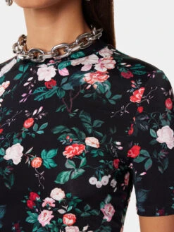 Paco Rabanne Draped Floral Printed Dress -Paco Rabanne LOOK68 021 1