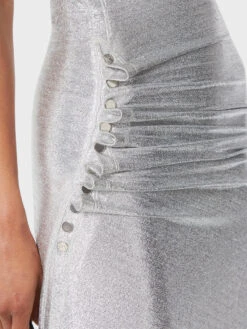 Paco Rabanne Silver Lurex Draped Dress -Paco Rabanne LOOK 01 J1 118