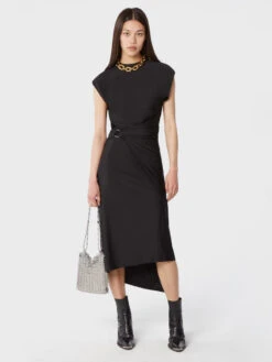 Paco Rabanne Black Draped Dress