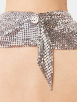 Paco Rabanne Pixel Chainmail Scarf In Silver -Paco Rabanne LOOK 24 0012